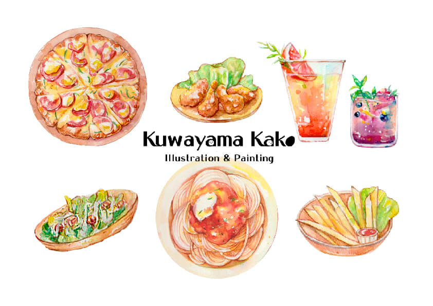 洋食レストランメニュー Kuwayamakako Illustration Painting